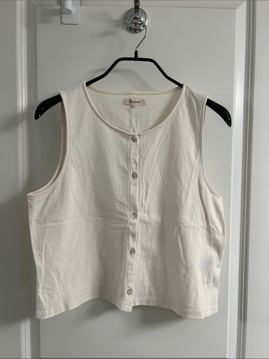 Madewell Tops - madewell - button-front crewneck crop tank